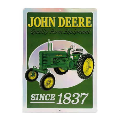 John Deere Tractor Since 1837 Metal Sign ジョンディアー トラクター シンス1837 メタル サイン ブリキ看板 プレート アメリカ アメリカン 耕運機 ガレージ