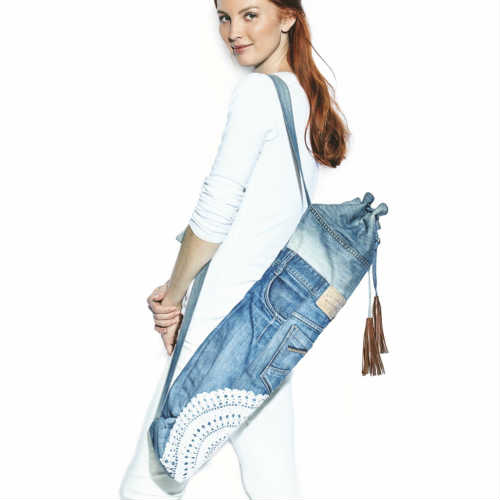 Recycle Denim Yoga Mat Bag リサイクル デニム ヨガ マット バッグ ヨガマット ジーンズ スパ レディース おしゃれ アメリカ カリフォルニア フィットネス ケース