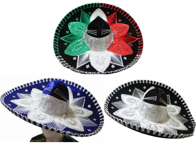 Mexican Sombrero シルバー刺繍 メキシカン ソンブレロ 装飾 メキシカンレストラン 店舗 業務用 ラグ メキシコ メヒコ メキシカン ハット 帽子 シンコデマヨ