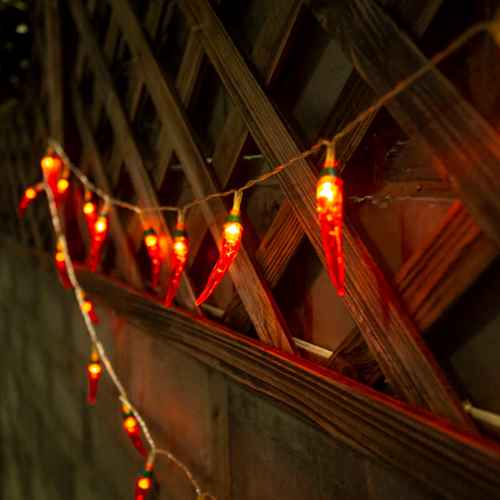 Chili Pepper String Lights LED 40球 チリペッパー チリ ストリングライト イルミネーション ライト 電飾 業務用 ガーデン ガーデニング 庭 パーティ アメリカ ガーデンライト モチーフ 唐辛子 メキシコ料理 とうがらし メキシカン 2