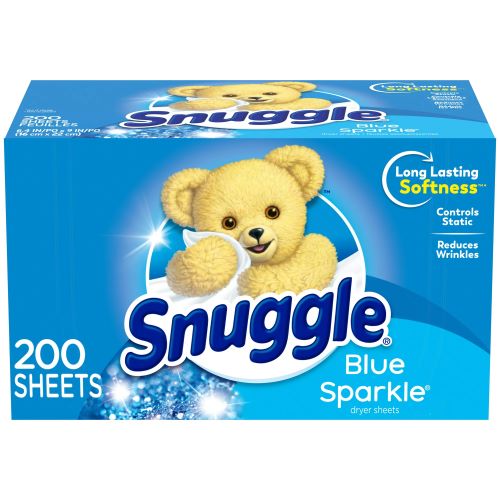 大容量 Snuggle Blue Sparkle Fabric Softener Dryer Sheets 200枚入り スナッグル ドライヤーシート ブルースパークル お徳用 乾燥機用柔軟仕上シート ファブリーズ 芳香 ソフナー 柔軟剤 アメリカ 柔軟シート