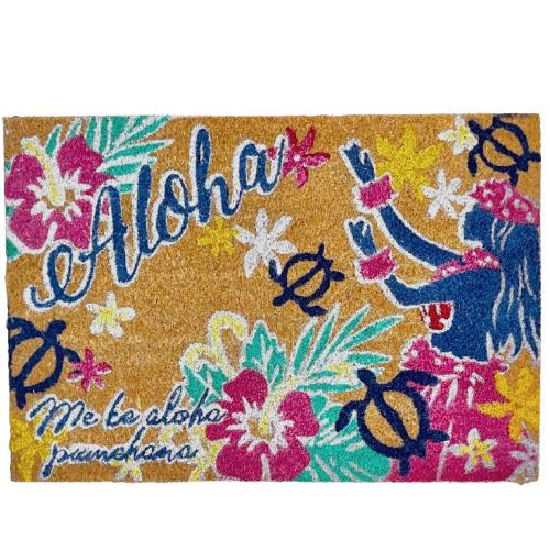 HULA ココMAT 玄関マット フラ ハワイアン マット ハワイ ハイビスカス 南国 プルメリア フラダンス フ..