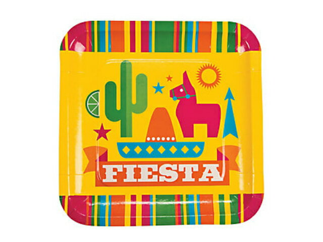 Fiesta Party Dinner Plates 8個入り フェスタ パーティー ディナー プレート 皿 紙皿 サボテン パーテ..