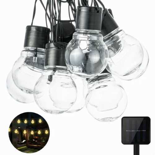 樂天商城 - G50 Solar String Lights 20LED 4.3m ソーラー ストリングライト 20球 イルミネーション ライト 電飾 業務用 ガーランドライト パーティ ランプ アメリカ モチーフ