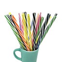 Reusable Plastic Straws Set 25本入り 再利用可能 プラスチック ストロー セット ブラシ付き レインボーカラー ストローセット M...