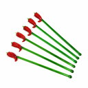 【中古】Glass Swizzle Stick Set of 6 Red Chili Pep