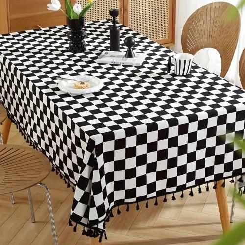 チェッカーボードテーブルクロス ブランケット ラグマット マルチクロス ひざ掛け チェック 市松模様 ..