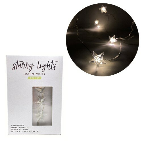 starry Lights 10 LED 星 イルミネーション ライト スター 電飾 ワイヤーライト 業務用 ガーデン フェアリーライト パーティー ストリングライト ガーデンライト アメリカ