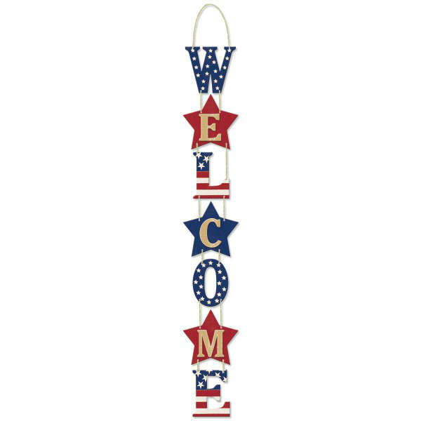 樂天商城 - Americana Welcome Sign 木製 アメリカン ウェルカム サイン ウェルカムサイン ウェルカム看板 看板 木製看板 アメリカ 星条旗 USA 輸入雑貨 アメリカン雑貨 アメリカ雑貨