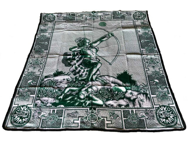 Mayan Indian Scene Blanket マヤ インディアン シーン ブランケット（大） ネイティブ ラグ マット Zarape Blanket ブランケット サラペ テーブルクロス Mexican Maria メヒコ チカーノ ローライダー
