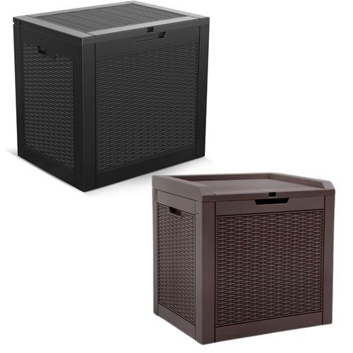 乐天商城 - YITA HOME Outdoor Rattan Storage Box ヤタホーム アウトドア ストレージ ボックス 宅配ボックス 屋外収納ボックス 荷物 アメリカ USA ボックス ブラウン ブラック