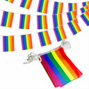 Rainbow Flag LGBT Pride String Flag レインボー フラッグ ストリング ペナント バナー 32枚 10メートル 旗 イベント ガレージ インテリア 倉庫 ジェンダーレス ジェンダーフリー LGBT LGBTs レインボーフラッグ