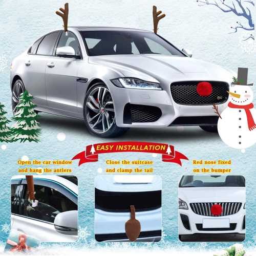 Reindeer Car Xmas Costume Set クリスマス トナカイ 取付簡単 カーカスタム コスプレ アメリカン雑貨 雑貨 カー用品 Christmas ホームアローン サンタコス ショーカー ディスプレー