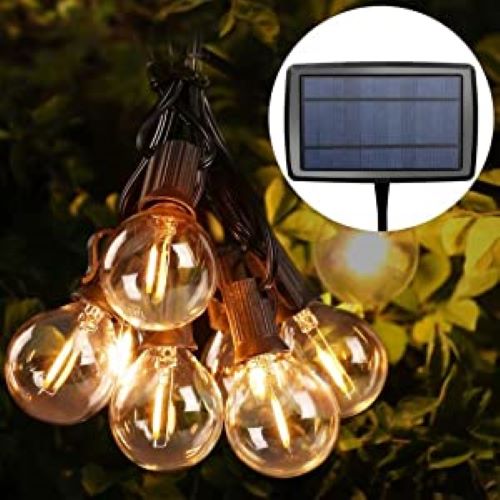 LED G40 Solar Powerd Globe String Lights 24 15[g XgOCg K[fjO C~l[V Cg d I[vJtF Ɩp K[f  썑 p[eB K[fCg K[hCg AJ `[t 51 Feet