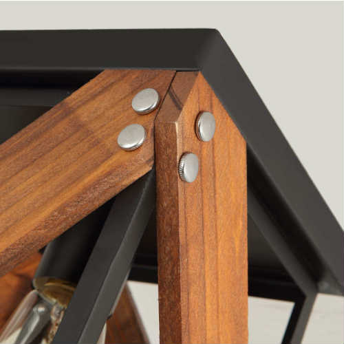 Metal and Wood Square Flush Mount Ceiling Light ブラック メタル ウッド スクエア 四角 シーリングライト 電気 インテリア ガラス 照明器具 天井照明 吊り下げ アメリカ リビング カフェ 店舗 木製 ビンテージ風