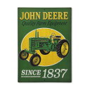 John Deere Tractor Since 1837 Metal Sign ジョンディアー トラクター 1837年 メタル サイン ブリキ看板 プレート アメリカ アメリカン 耕運機 ガレージ