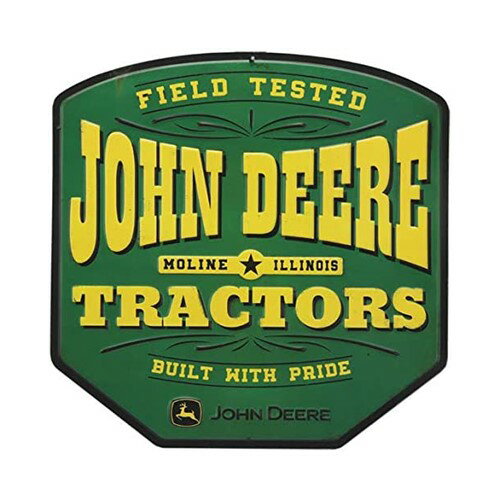 John Deere Tractors Embossed Metal Sign ジョンディアー トラクター エンボス メタル サイン ブリキ看板 プレート アメリカ アメリカン 耕運機 ガレージ