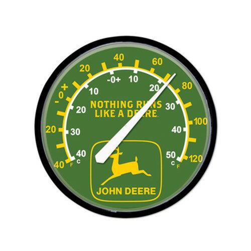 John Deere Thermometer ジョンディアー サーモメーター 温度計 アメ車 アメリカン ブラック 店舗 トラクター 農家 農業