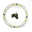 【中古】John Deere Plate ジョンディアー プレート（中）トラクター 耕運機 アメリカ アメ車 アメリカン 皿 陶磁器 ロゴ 器 中皿 サラダプレート お皿 ビンテージ レトロ