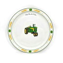 【中古】John Deere Plate ジョンディアー プレート（大）トラクター 耕運機 アメリカ アメ車 アメリカン 皿 陶磁器 ロゴ 器 お皿 大皿 ディナープレート ビンテージ レトロ