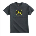 John Deere Construction Trademark T-Shirt ジョン ディアー トレードマーク ロゴ トラクター 耕運機 アメリカ アメ車 アメリカン Tシャツ メンズ ファッション グレー