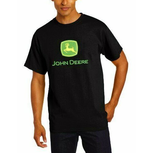 John Deere Black T-shirt ジョン ディアー ロゴ トラクター 耕運機 アメリカ アメ車 アメリカン ブラック 黒 Tシャツ メンズ ファッション
