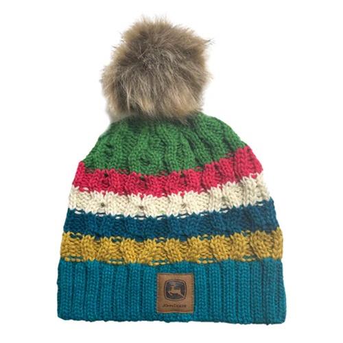 John Deere Do Good Today Striped Pom Beanie ジョン ディアー ドゥ グッド トゥデイ ストライプド ポ..