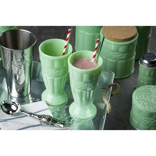 Coca-Cola Jadeite Malt Cup コカコーラ ジェダイ モルト カップ 2個 USA アメリカ...