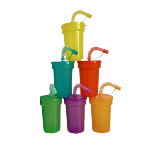 【訳あり】【SALE】Drinking cup set with lids straws 6set 6個セット 蓋付き 曲がるストロー付きタンブラー 380ml 13オンス 水筒 ウォータータンブラー アメリカ マイボトル 蓋付き ストロー