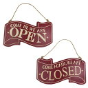 Open Closed Sign 木製 オープン クローズ 看板 オープンクローズ 看板 業務用 営業看板 店舗 お店 アメリカ アメリカン 英語 入口 アメリカ雑貨 アメリカン雑貨