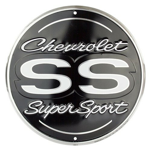 Chevrolet SS Super Sport 12 inch round aluminum sign シボレー スーパー サポート プレート 看板 ラ..