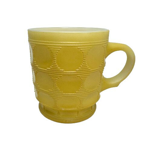 【中古】Fire King Camelot Mug Yellow ファイヤーキング キャメロット イエロー マスタード 辛子 黄土色 中古 海外輸入中古品 Anchor Hocking USA ビンテージ アメリカ アメリカン