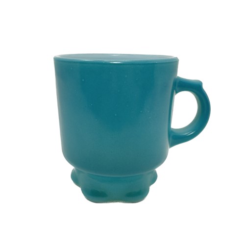 【中古】Fire King Concord Mug Blue ファイヤーキング コンコード ブルー 青緑 マグ スカロップ スカロップマグ 中古 海外輸入中古品 Anchor Hocking USA ビンテージ アメリカ アメリカン ポップ フラワー 花