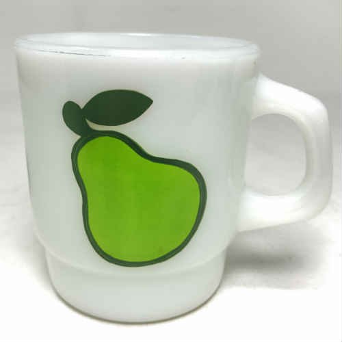 Fire King Super Fruit Pear Mug ファイヤーキング スーパーフルーツ ペアー マグ 梨 ナシ 中古 海外輸入中古品 Anchor Hocking USA ビンテージ アメリカ アメリカン スタッキングマグ