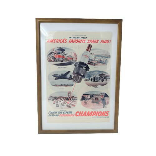 š1946 CHAMPION Spark Plugs VINTAGE AD ԥ ѡץ饰 ӥơ  ...