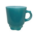 【中古】Fire King Concord Mug Blue ファイヤーキング コンコード ブルー 青緑 マグ スカロップ スカロップマグ 中古 海外輸入中古品 Anchor Hocking USA ビンテージ アメリカ アメリカン ポップ フラワー 花