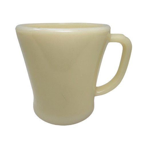 Fire King D Handle Shaving Mug Ivory ファイヤーキング Dハンドル シェービングマグ アイボリー マグカップ 中古 海外輸入中古品 白 Fire King アンカーホッキング Ovenproof Made マグカップ USA ビンテージ Anchor Hocking フラットボトム