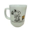 【中古】Fire King Snoopy Joy Mug ファイヤーキング スヌーピージョイ マグ AT TIMES LIFE IS PURE JOY アメリカ ビンテージ アメリカン ヴィンテージ ミルクグラス ピーナッツ ジョイ