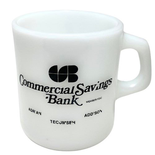 【中古】GALAXY Commercial savings bank Mug ギャラクシー コマーシャル セービング バンク マグ 銀行 中古 海外輸入中古品 スタッキングマグ マグカップ アンティーク アメリカン USA ビンテージ ミルクガラス アメリカ
