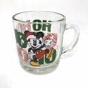 【中古】Anchor Hocking Disney Mickey Mouse Glass Mug Christmas アンカーホッキング ディズニー ミッキーマウス グラスマグ クリスマス Fire King ファイアーキング マグカップ USA ビンテージ 中古 クリアガラス