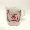 楽天STAB BLUE ENTERPRISE【中古】Fire King State Farm Insurance Mug ファイヤーキング ステートファーム インシュランス マグ アドマグ 中古 海外輸入中古品 Anchor Hocking Ovenproof Made スタッキングマグ マグカップ USA ビンテージ ミルクガラス アメリカ アメリカン