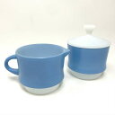 【中古】Fire King Blue Mosaic Creamer and Sugar Bowl Set ファイヤーキング ブルーモザイク クリーマー シュガー...