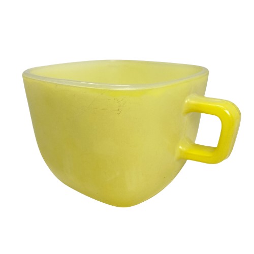 【中古】Glasbake Lipton Square Mug Yellow グラスベイク リプトン スクエア マグ イエロー 中古 海外輸入中古品 マグカップ USA ビンテージ ミルクガラス アメリカ アメリカン スタッキング