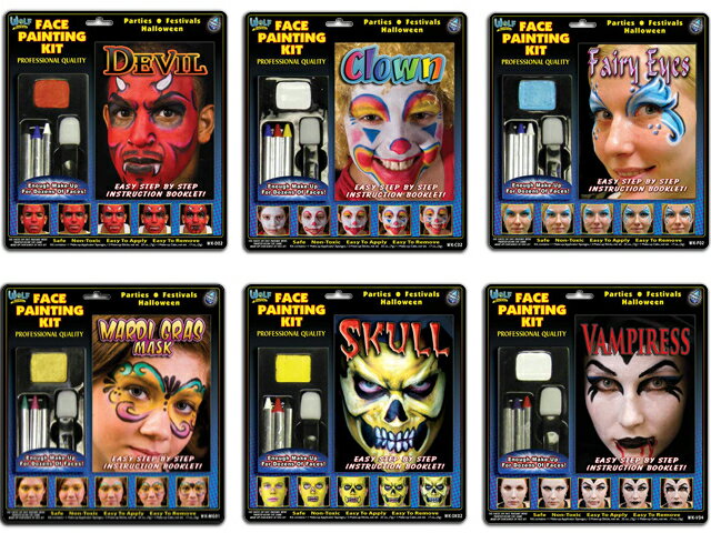 Face Painting Kit フェイス ペインティング キット クレヨン コスプレ サッカー観戦 応援 お祭り ハロウィン パーティー 演劇 舞台メイク 特殊メイク 仮装 メイクセット 変装 ドーラン 演出 余興 アメリカ フェイスペイント 