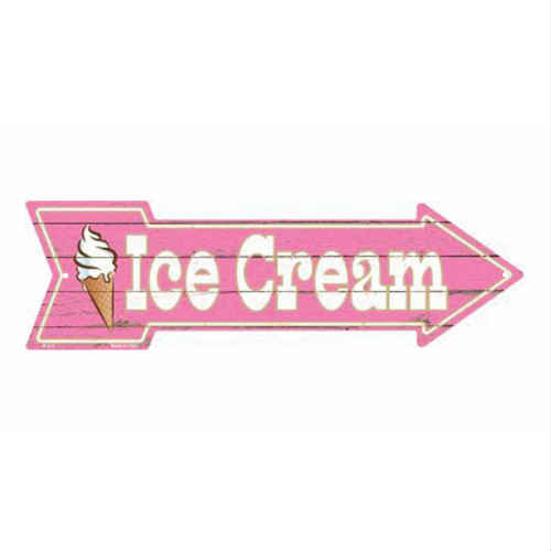 Ice Cream Metal Arrow Sign アイスクリーム メタル アロー サイン ブリキ看板 アメリカ USA看板 アメリカ看板 アメリカン ソフトクリーム カフェ スイーツ 店舗看板 ショップ ピンク