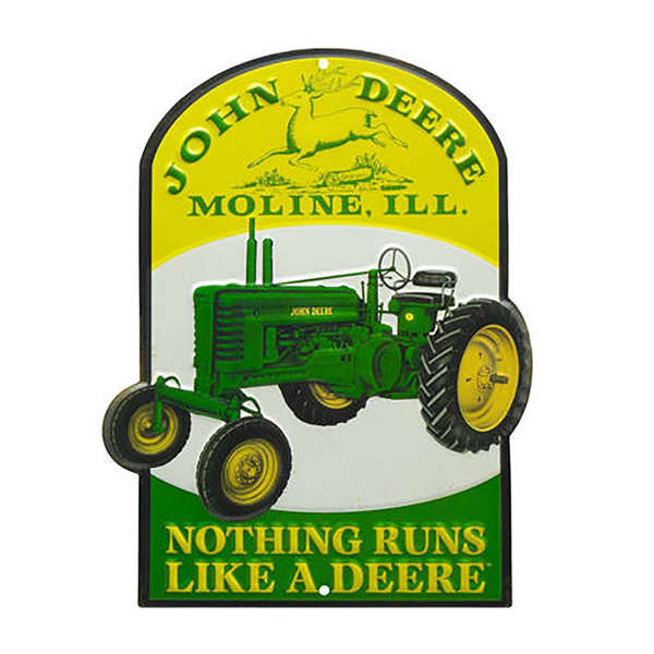 JOHN DEERE“Nothing Runs Like a Deere”Tin Sign ジョンディアー看板 トラクター 耕運機 アメリカ アメ車 アメリカン