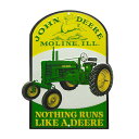 JOHN DEERE“Nothing Runs Like a Deere”Tin Sign ジョンディアー看板 トラクター 耕運機 アメリカ アメ車 アメリカン