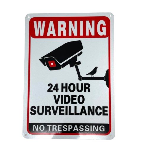 24 Hour Video Surveillance Sign ZLeB[Ŕ hƃJ TC Ŕ v[g x S AJ 󂫑 ΍ rfI