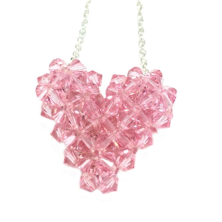 Pink Swarovski Elements Aurore Boreale Heart Pendant ϡ ե С ڥ ԥ󥯡BP˥ե ץ쥼 ͥå쥹 Сڳڥ_