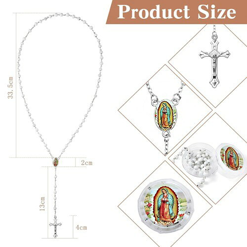 Our Lady of Guadalupe Rose Scented Rosary Gift Box グアダルーペ ローズ ロザリー ギフト ボックス クロス ロザリオ 十字架 アクセサリー キリスト教 ペンダント 首飾り エアーフレッシュナー 芳香剤 ネックレス チカーノ ローライダー メキシコ 雑貨 【メール便】の商品画像 2